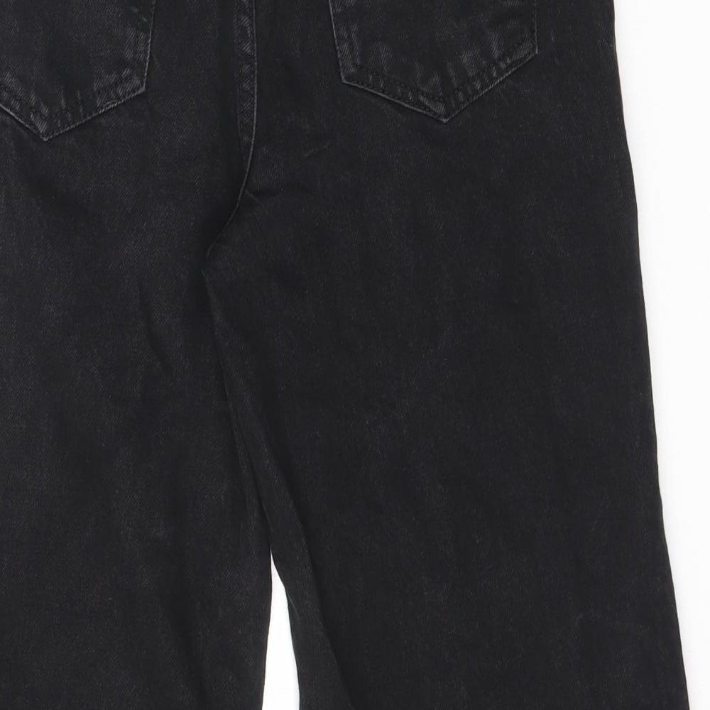 George Womens Black Cotton Straight Jeans Size 8 L24 in Regular Button