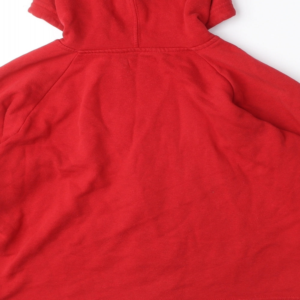 Mens UK Size S Fluid Red Full Zip Hoodie