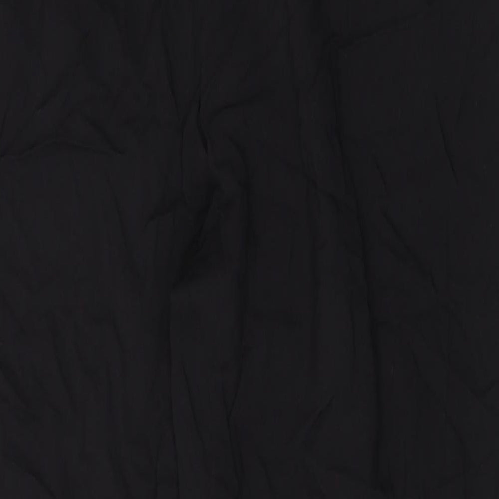 Divided by H&M Womens Black Herringbone Viscose Trousers Size 12 L29 in Regular