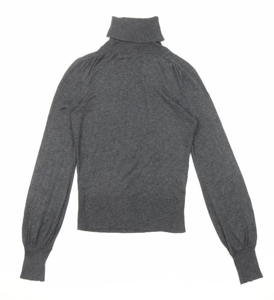New Look Womens Grey Roll Neck Viscose Pullover Jumper Size 12