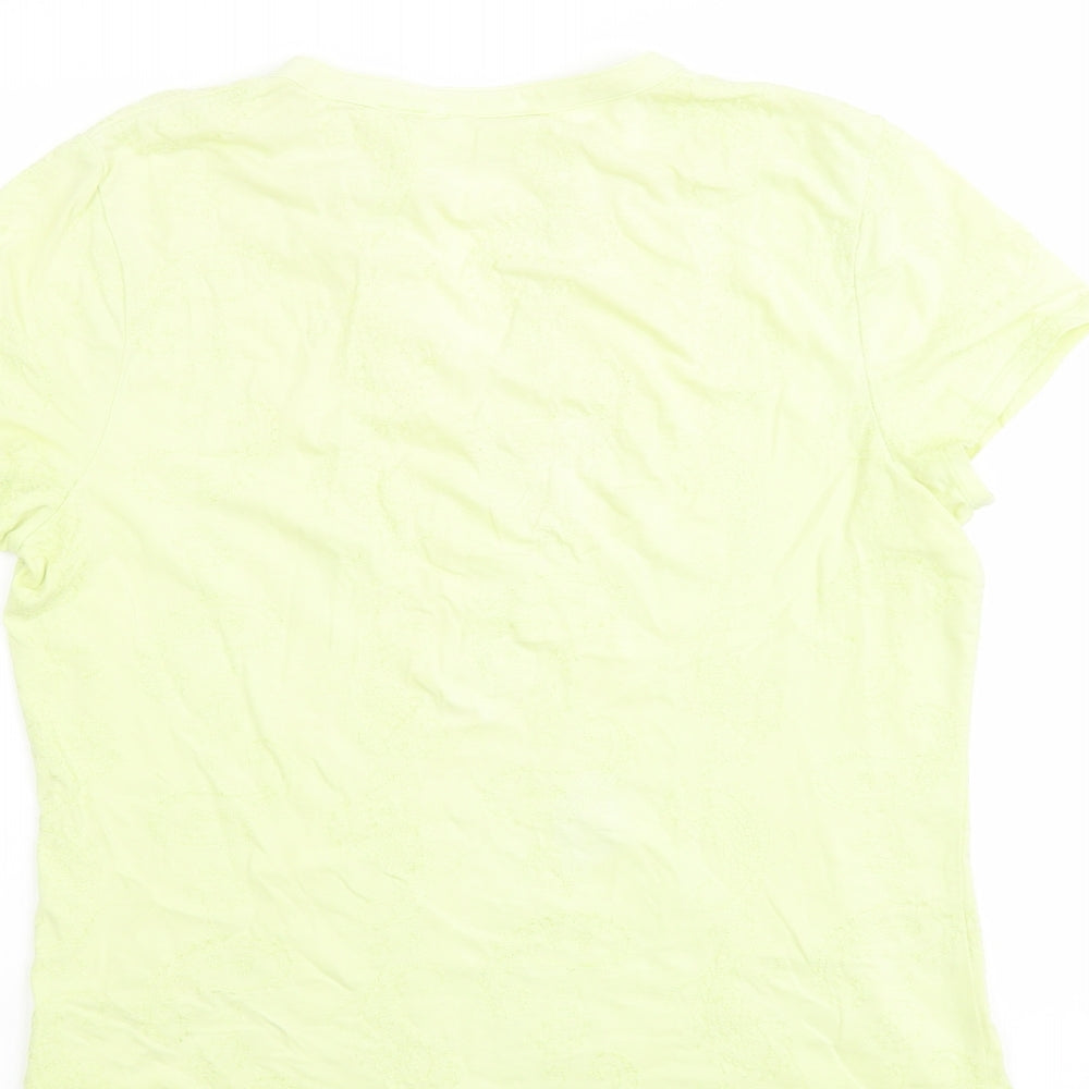 Womens UK Size L Liz Claiborne Green Basic T-Shirt