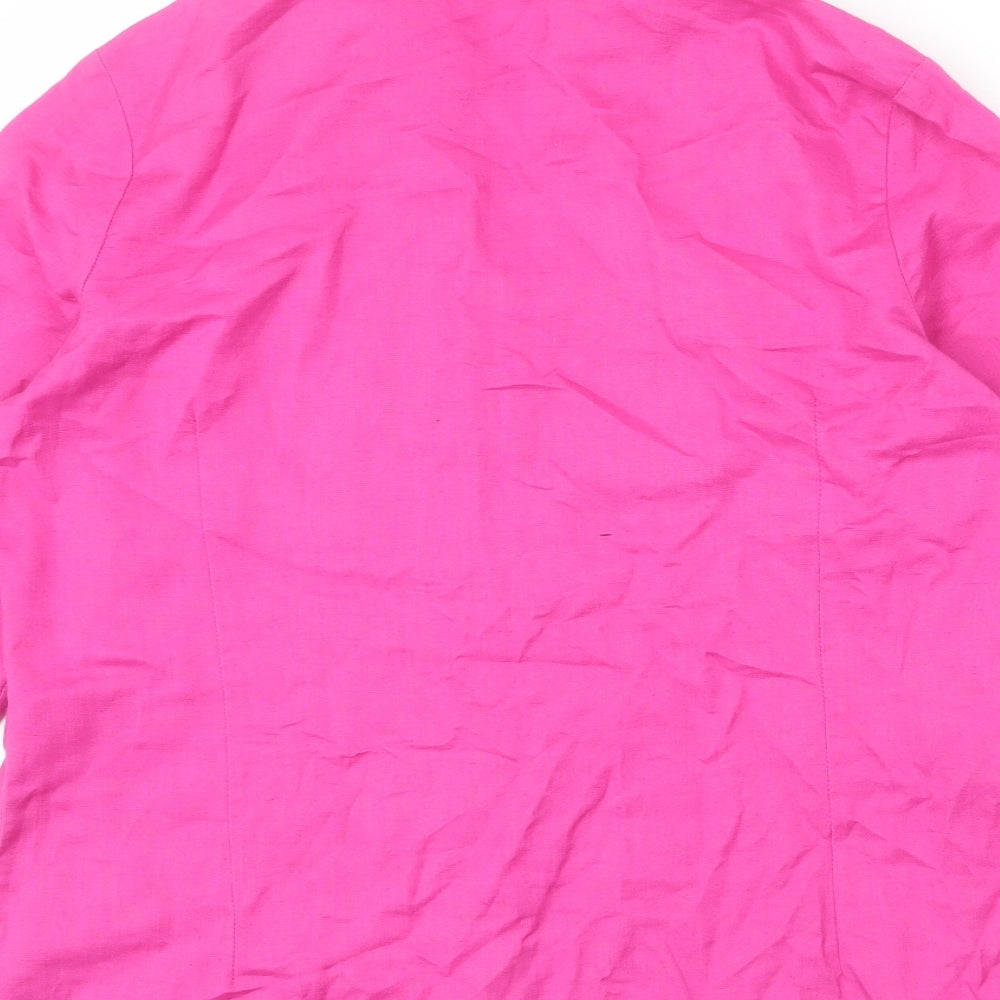 Womens UK Size 14 Cotton Traders Pink Basic Button-Up