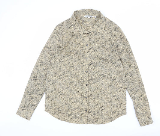 Womens UK Size S Brave Soul Beige Basic Button-Up