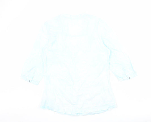 Womens UK Size 10 Marks and Spencer Blue Basic Blouse