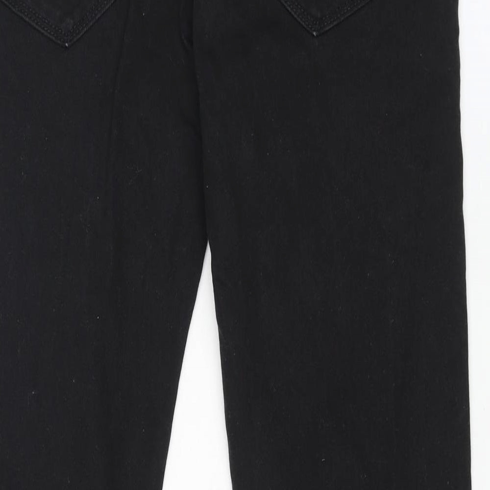 Marks and Spencer Mens Black Cotton Skinny Jeans Size 32 in L33 in Regular Button