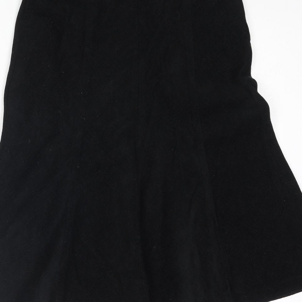 Dorothy Perkins Womens Black Polyester A-Line Skirt Size 6 Zip