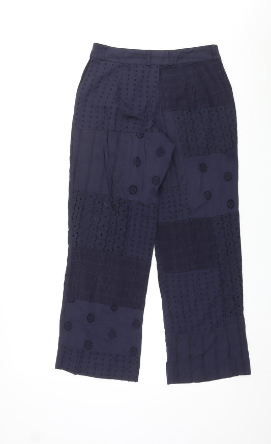 Womens UK Size XS Zara Regular Fit Blue Trousers