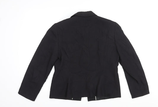 NEXT Womens Black Polyester Jacket Blazer Size 16