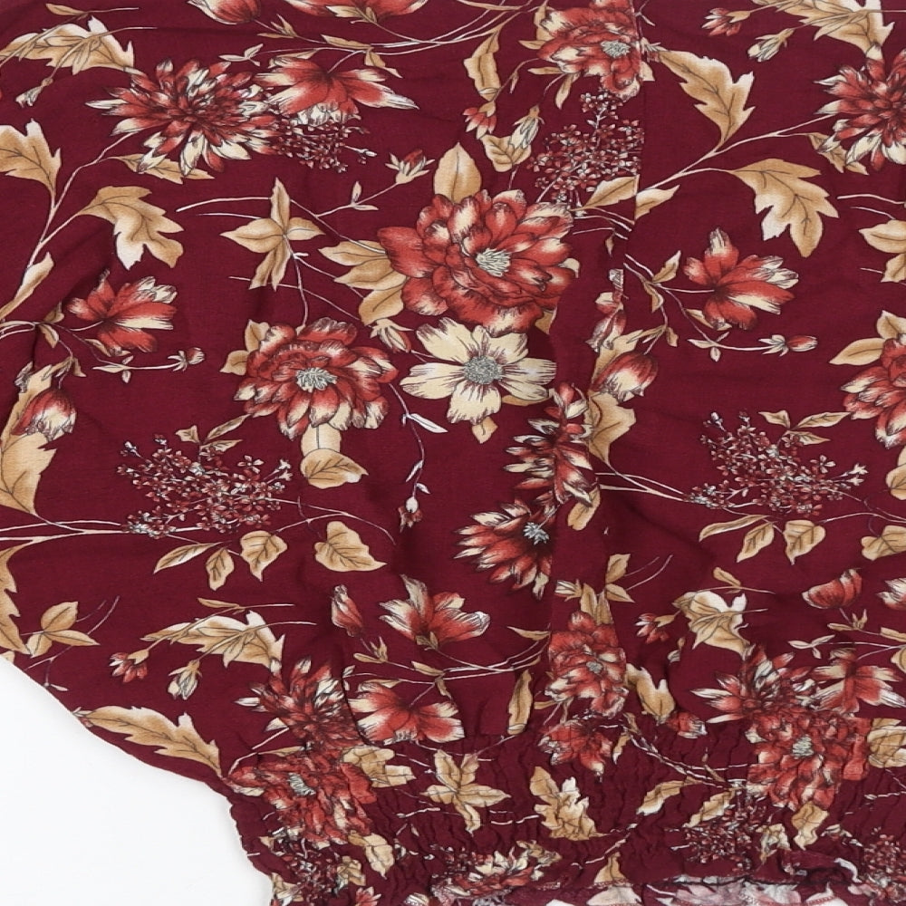 Womens UK Size 8 Limited Edition Red Basic Blouse