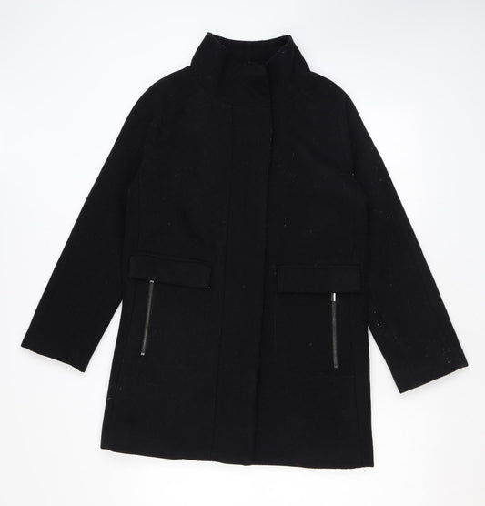 Womens UK Size XS Mango Black Overcoat