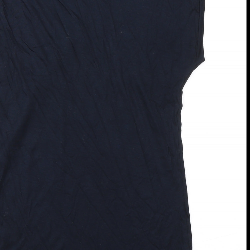 Autograph Womens Blue Viscose Basic T-Shirt Size 10 Round Neck