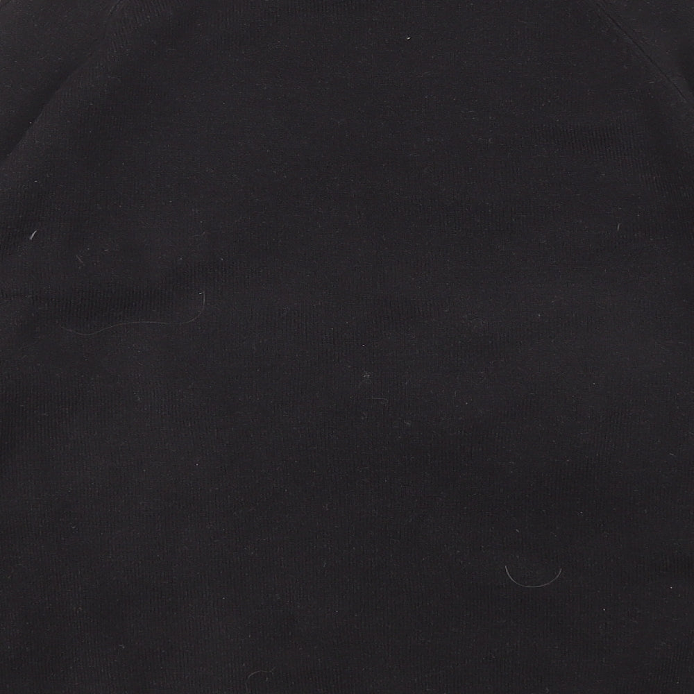 Femme Womens Black High Neck Acrylic Pullover Jumper Size L