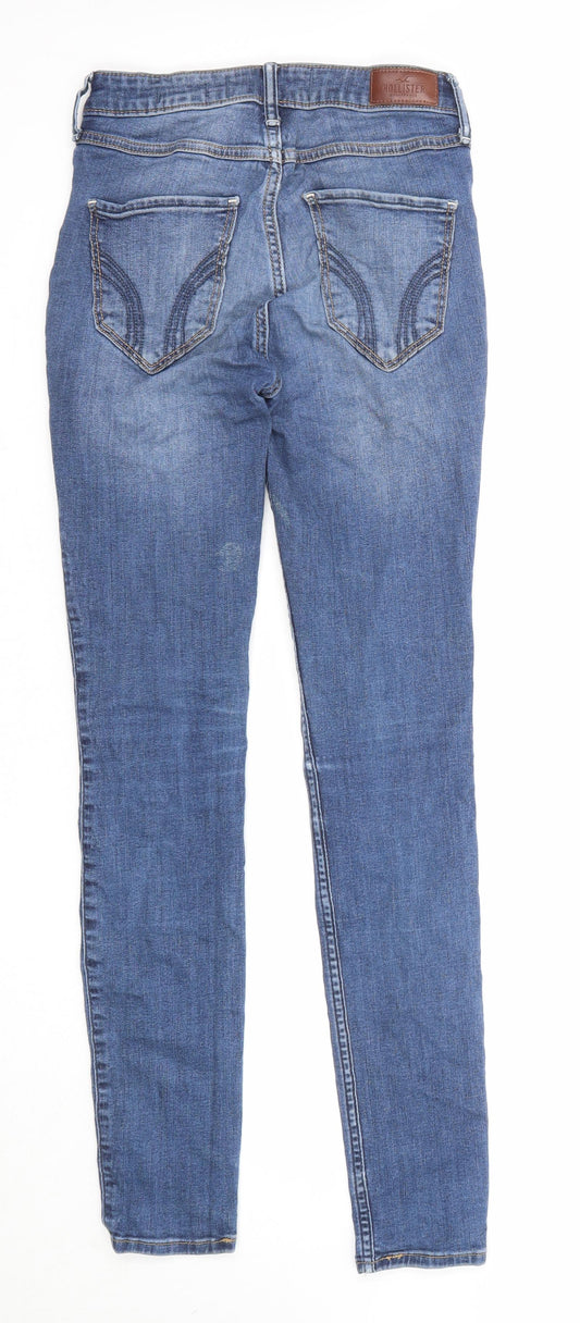 Hollister Womens Blue Cotton Skinny Jeans Size 23 in L28 in Regular Zip