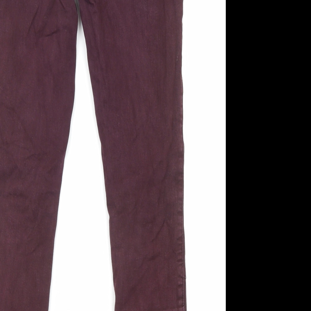 Mint Velvet Womens Purple Cotton Skinny Jeans Size 10 L27 in Regular Zip