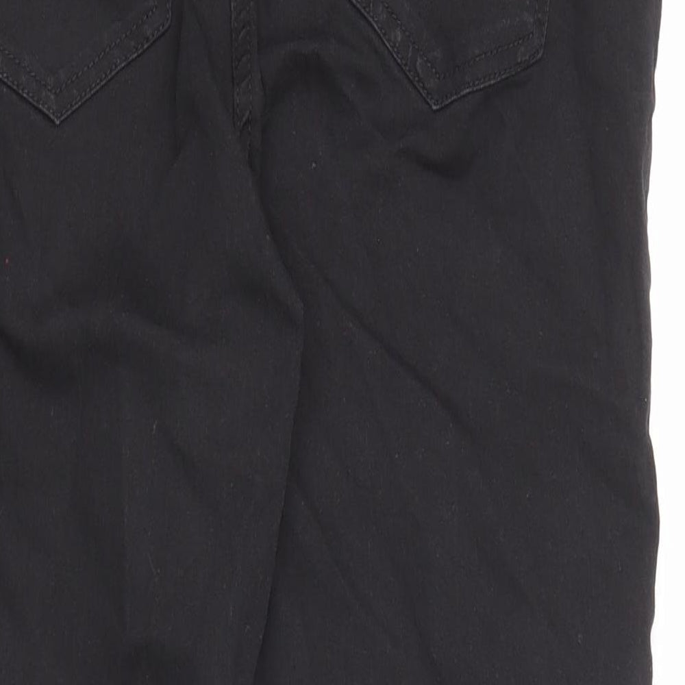 Bonmarché Womens Black Cotton Straight Jeans Size 12 L23 in Regular Zip