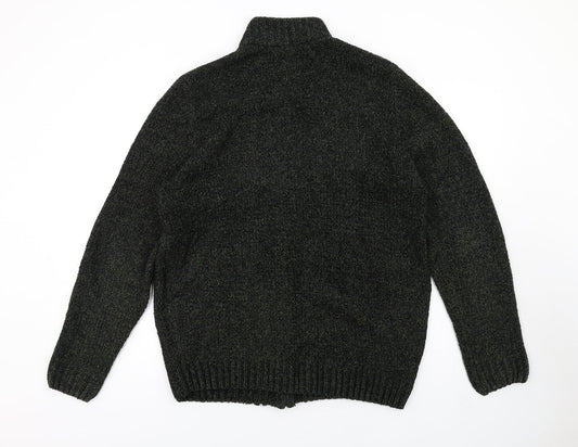 Womens UK Size M M&Co Green Full Zip Jumper
