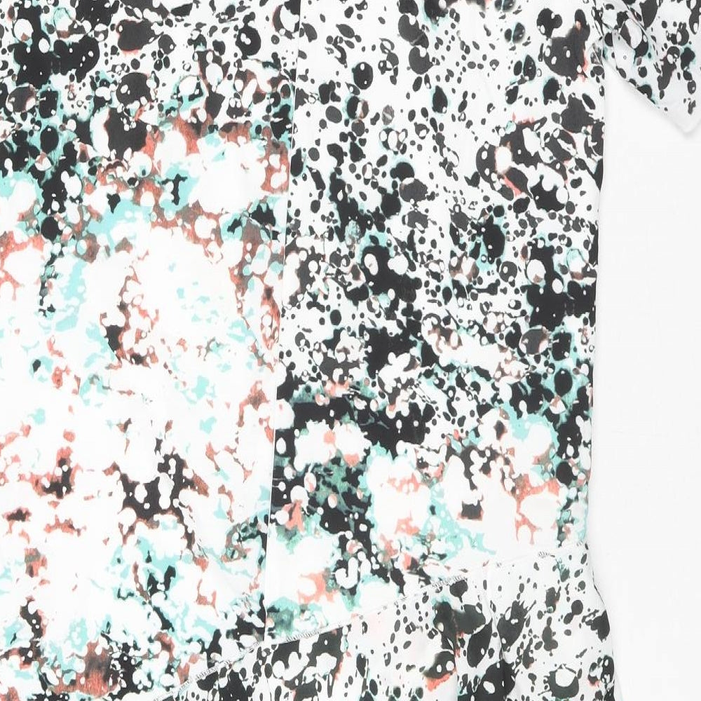 Great Plains London Womens Multicoloured Geometric Polyester A-Line Size M Round Neck Zip