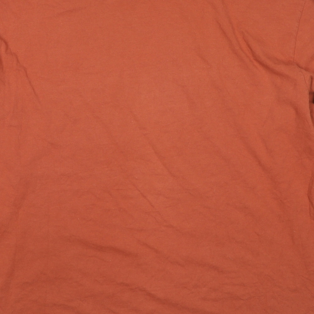 Top Company Mens Orange Cotton Pullover Sweatshirt Size L
