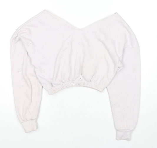 Boohoo Womens Grey Cotton Pullover Sweatshirt Size S Pullover