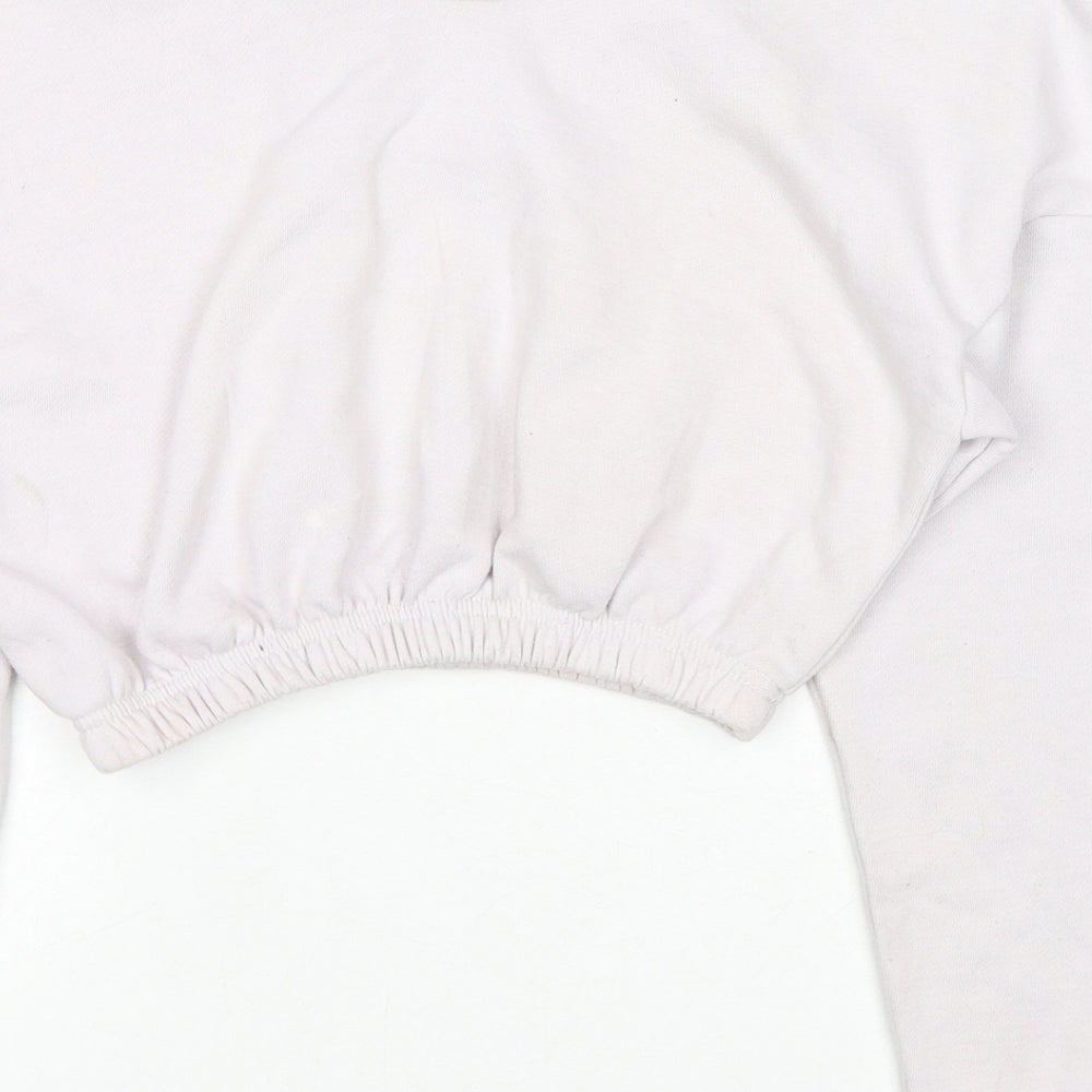 Boohoo Womens Grey Cotton Pullover Sweatshirt Size S Pullover