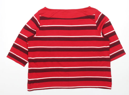 Womens UK Size 18 Classic Red Basic Blouse