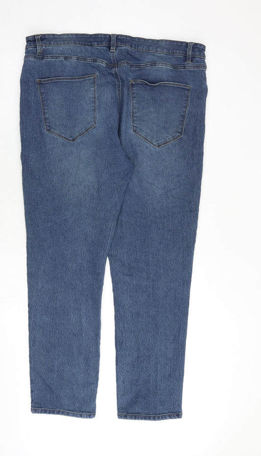 Very Mens Blue Cotton Straight Jeans Size 42 in L30 in Regular Zip