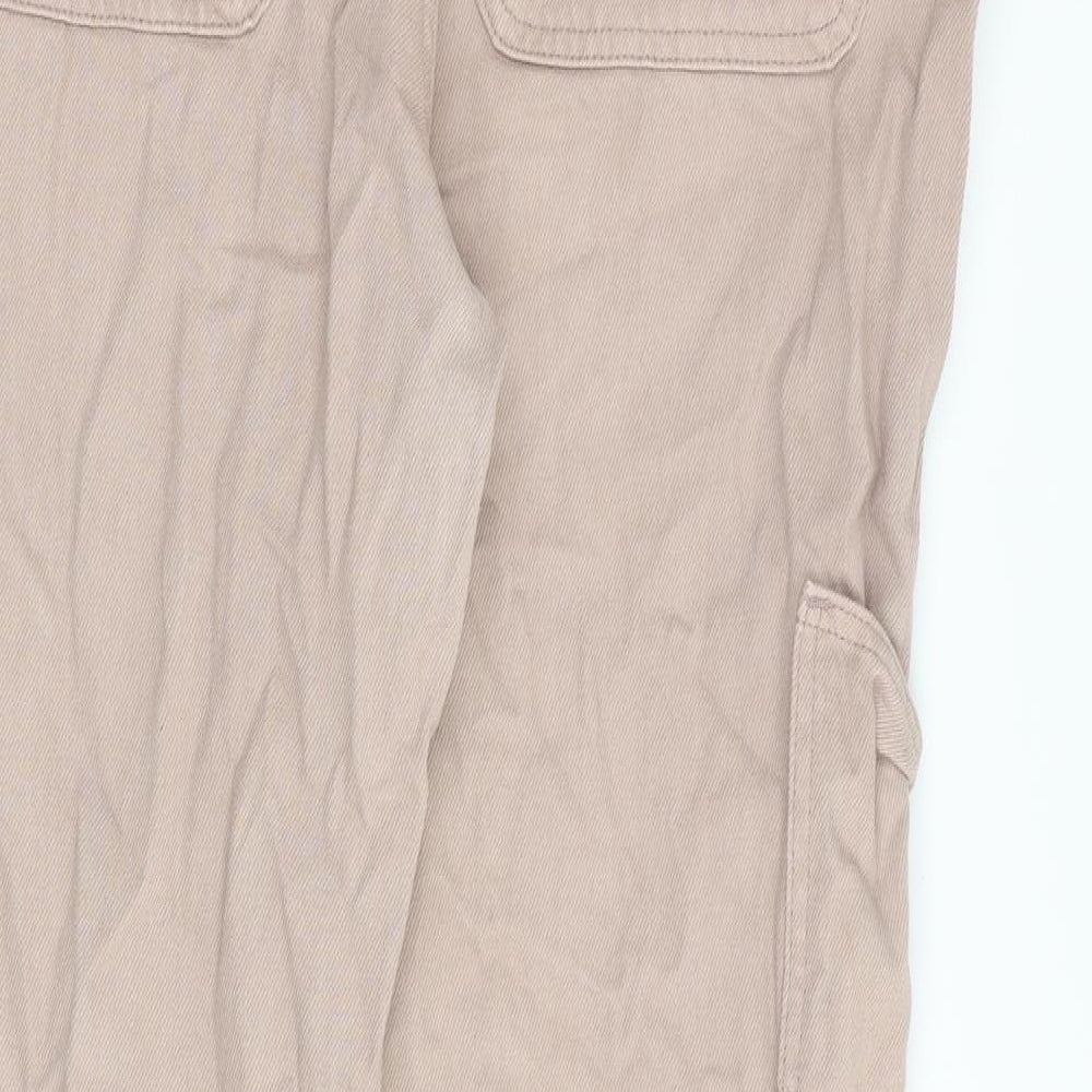 Monki Womens Pink Cotton Straight Jeans Size 34 in L31 in Regular Zip