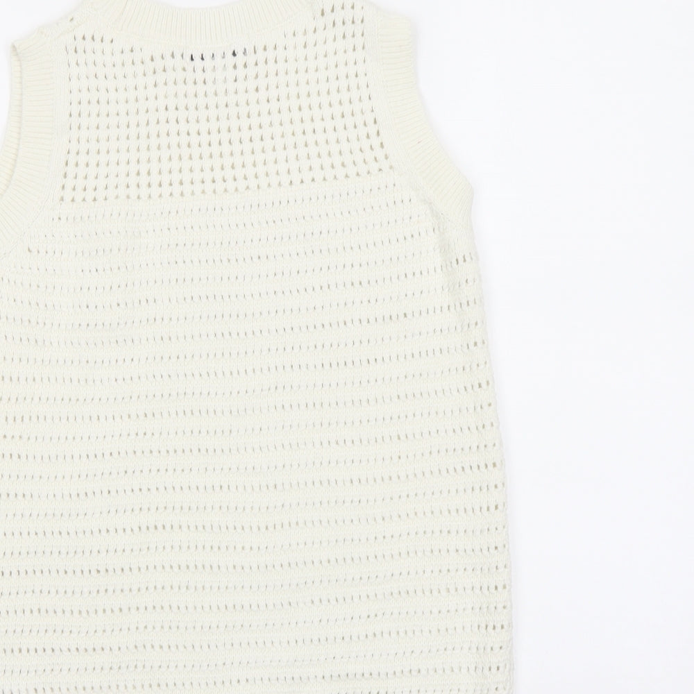 Womens UK Size XS Marks and Spencer Ivory Vest Jumper