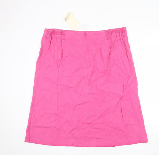 Ann Harvey Womens Pink Polyester A-Line Skirt Size 22 Zip