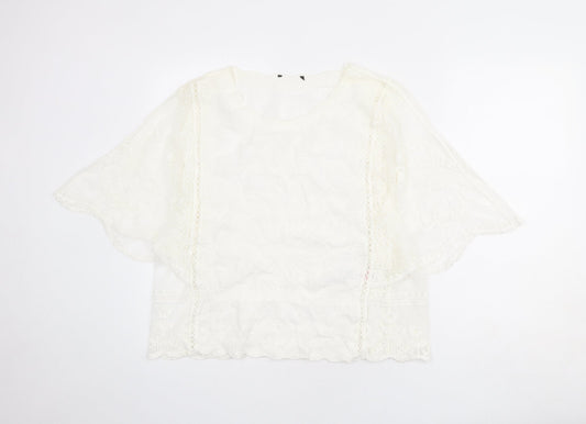 Womens UK Size L New Look Ivory Basic Blouse