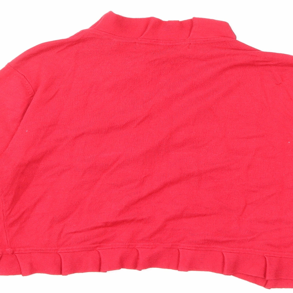 Womens UK Size M Nina Leonard Red Cardigan Jumper