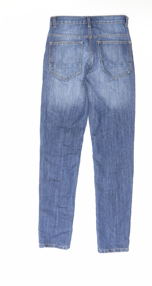 Denim & Co. Mens Blue Cotton Skinny Jeans Size 26 in L30 in Slim Button - Washed Denim Look