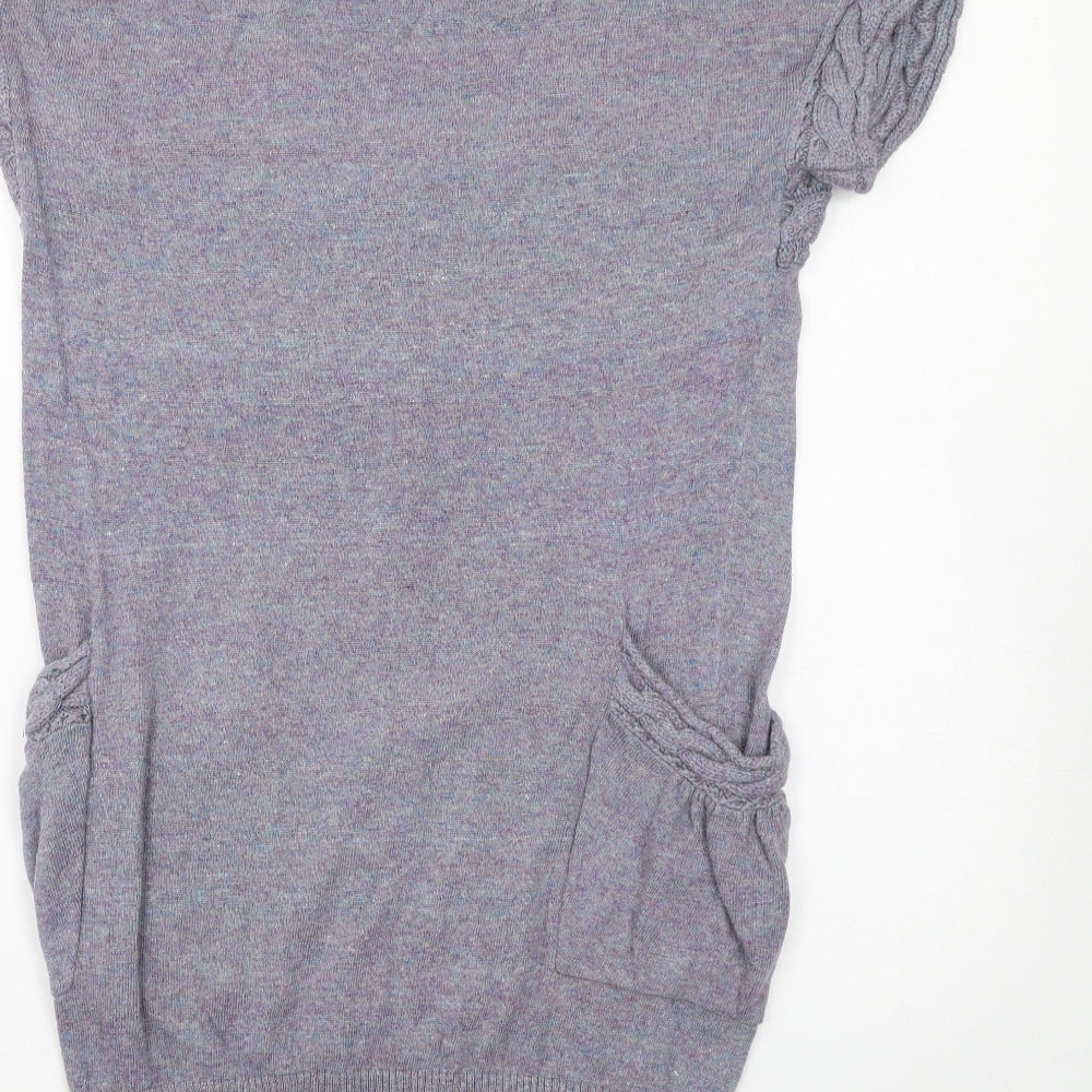 Miss Selfridge Womens Blue Viscose Jumper Dress Size 8 Round Neck Pullover