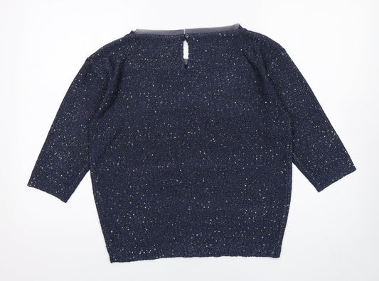 Womens UK Size M Monsoon Blue Pullover Jumper