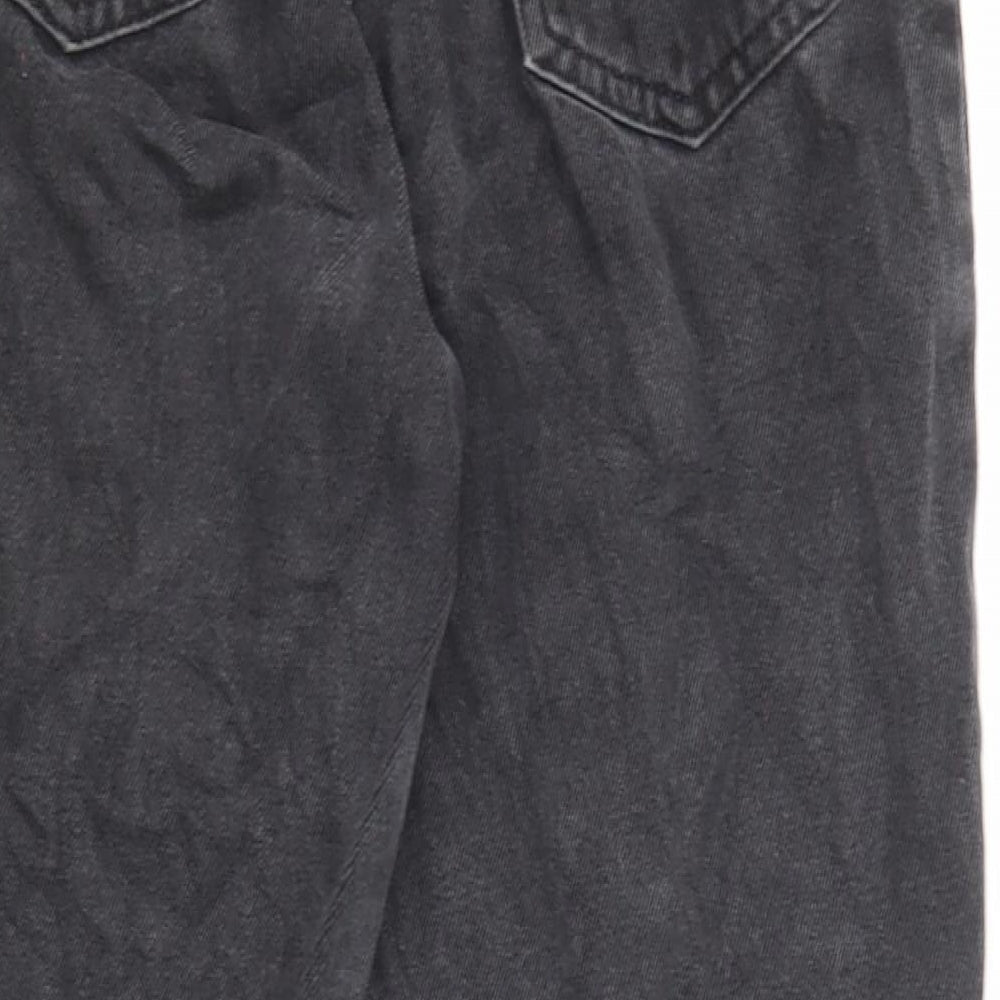 Denim & Co. Womens Black Cotton Straight Jeans Size 10 L24 in Regular Zip - Elastic Waist
