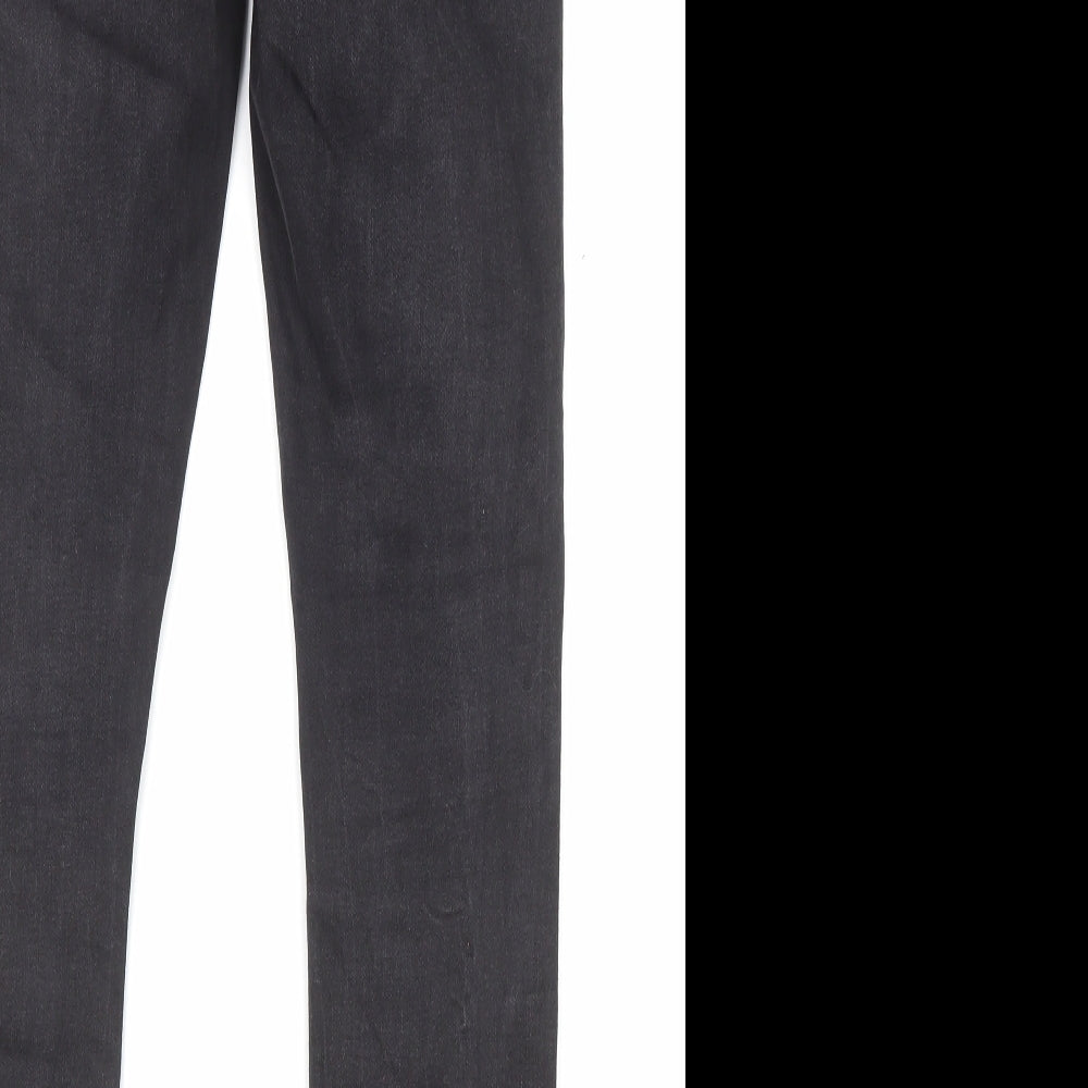 Denim & Co. Womens Black Cotton Skinny Jeans Size 10 L26 in Regular Button - Raw Hem