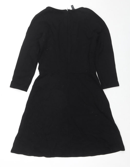 Baukjen Womens Black Viscose Shift Size 12 Round Neck Zip