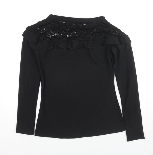 Womens UK Size 8 Debenhams Black Jersey Blouse