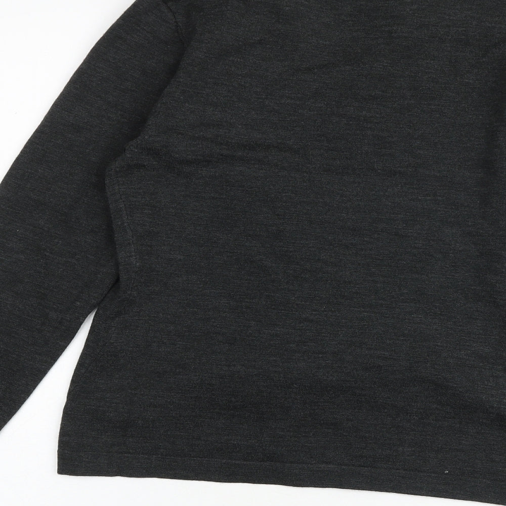 Dimensions Womens Grey V-Neck Acrylic Cardigan Jumper Size 10