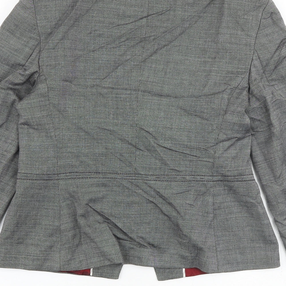 Brand and care label for Autograph women’s grey jacket blazer, size UK 10, button