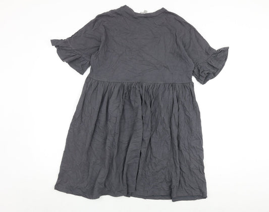 ASOS Womens Grey 100% Cotton A-Line Size 10 Round Neck Pullover