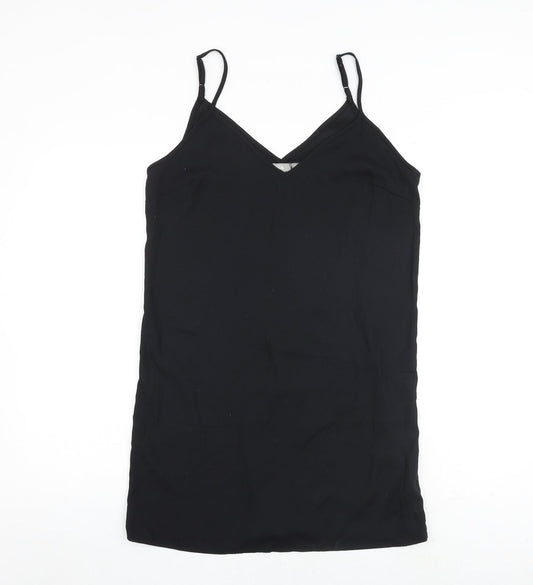 ASOS Womens Black Polyester Tank Dress Size 10 Scoop Neck Pullover