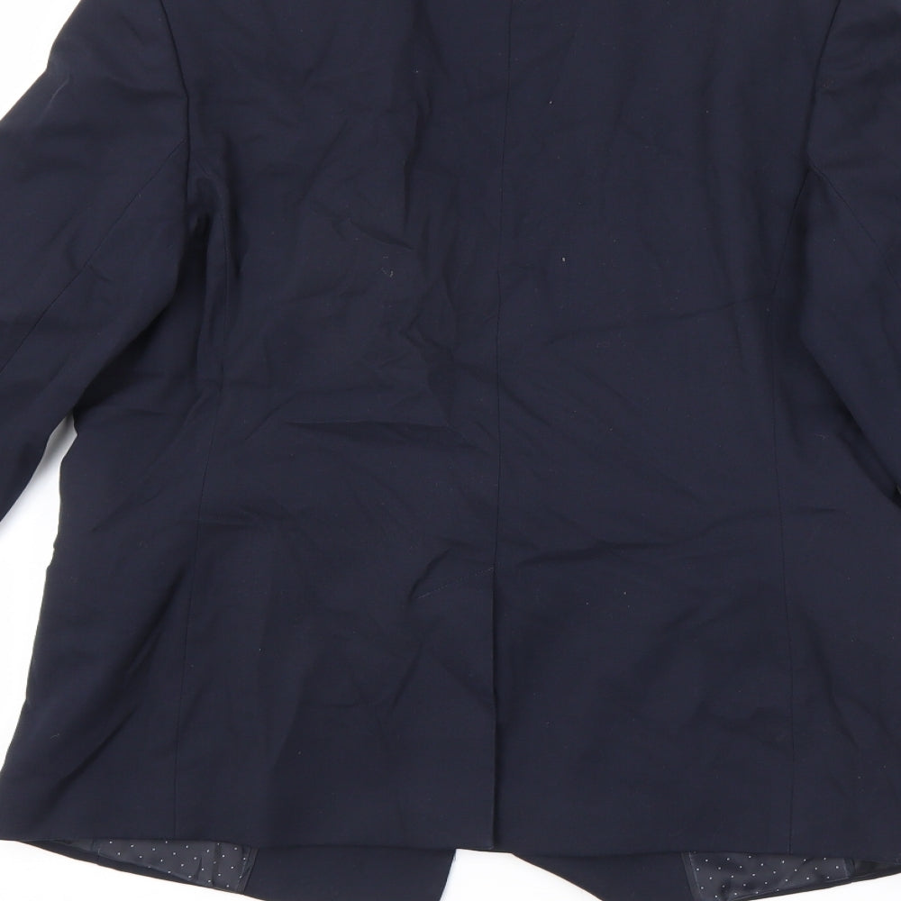 NEXT Womens Blue Polyester Jacket Suit Jacket Size 14