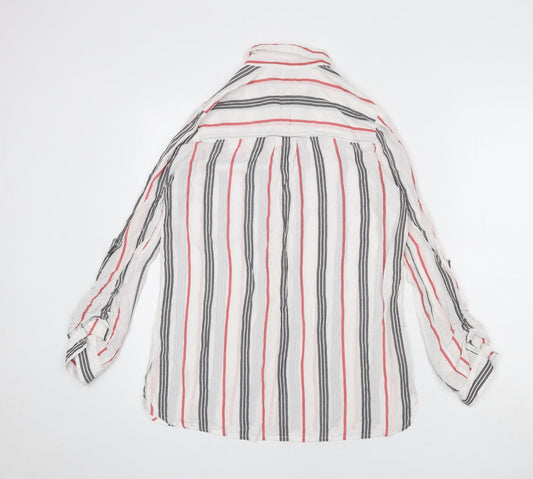 Womens UK Size 6 River Island White Basic Button-Up