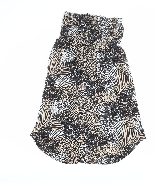 Dorothy Perkins Womens Multicoloured Animal Print Polyester Fit & Flare Size 14 Off the Shoulder Pullover - Leopard Print, Snake Print, Zebra Print