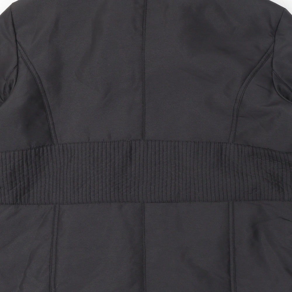 Klass Womens Grey Overcoat Coat Size S Zip - Faux Fur Collar