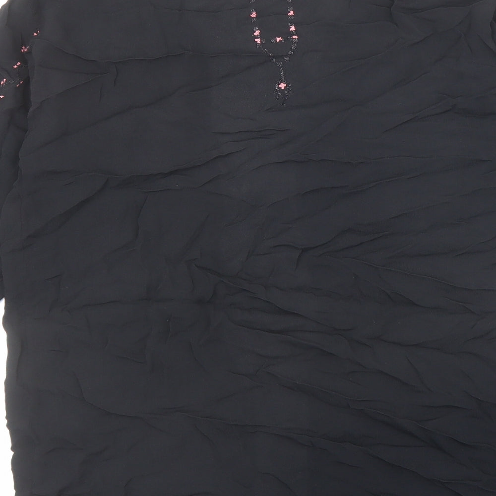 Womens UK Size 8 Topshop Black Kimono Blouse
