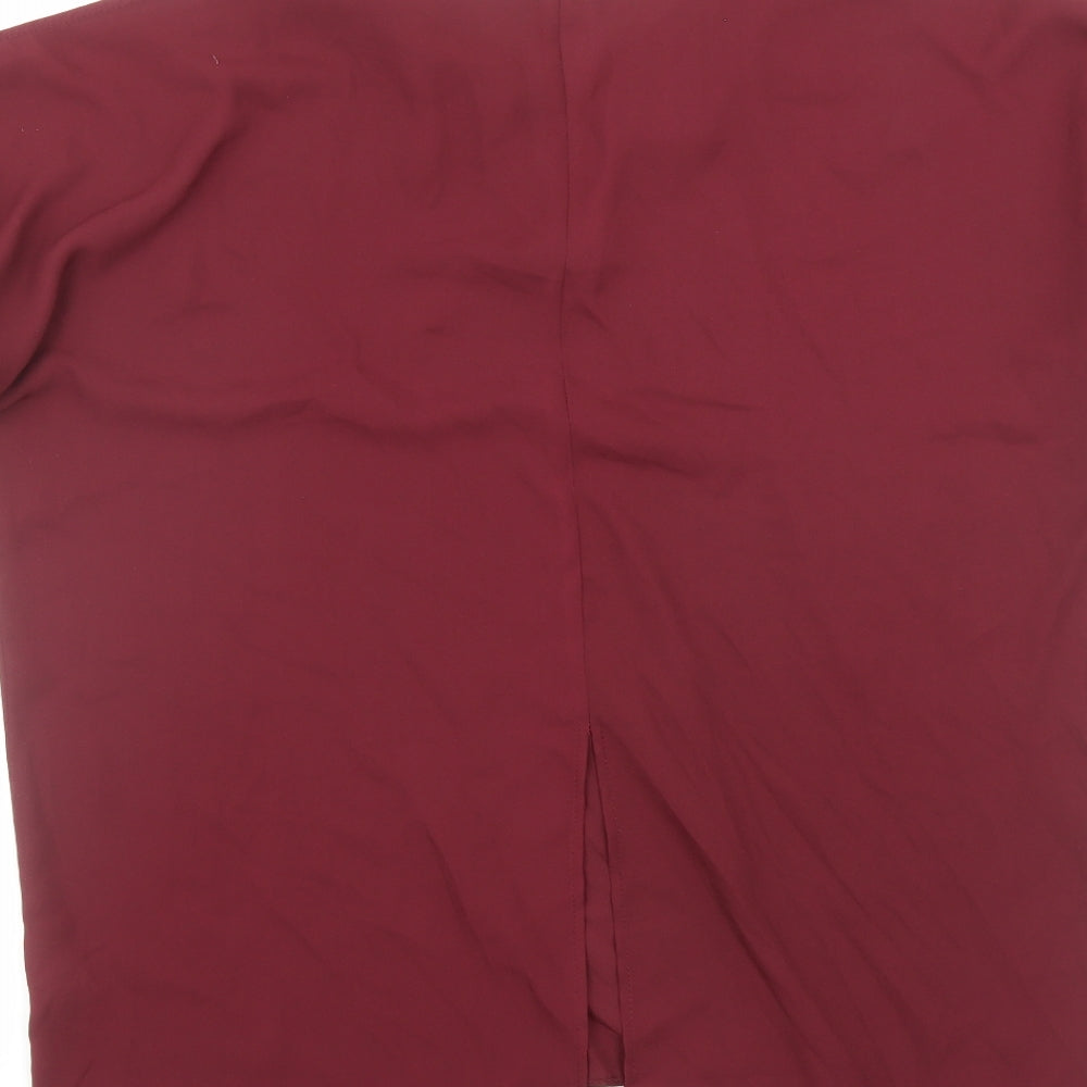 Womens UK Size 14 River Island Red Basic Blouse
