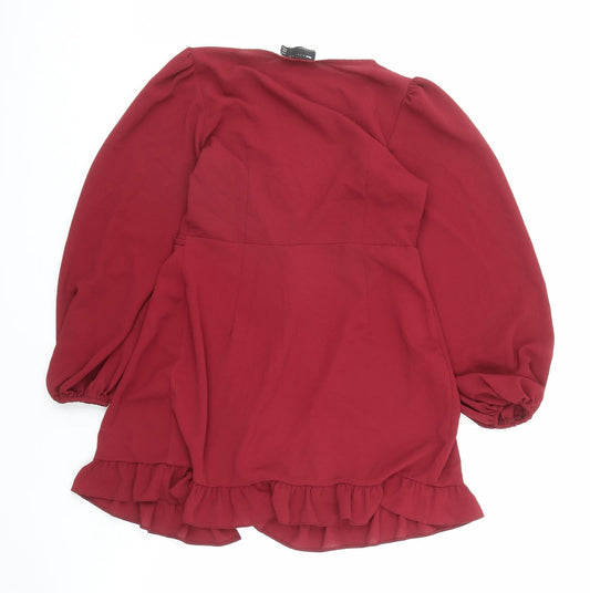 Womens UK Size 12 ASOS Red Kimono Blouse