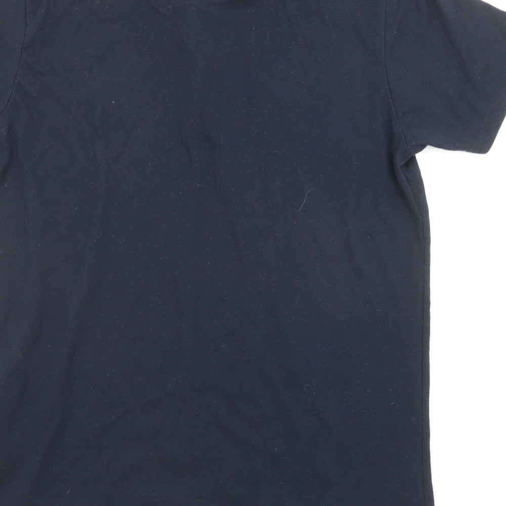 Brave Soul Mens Blue Polyester Polo Size S Collared Button